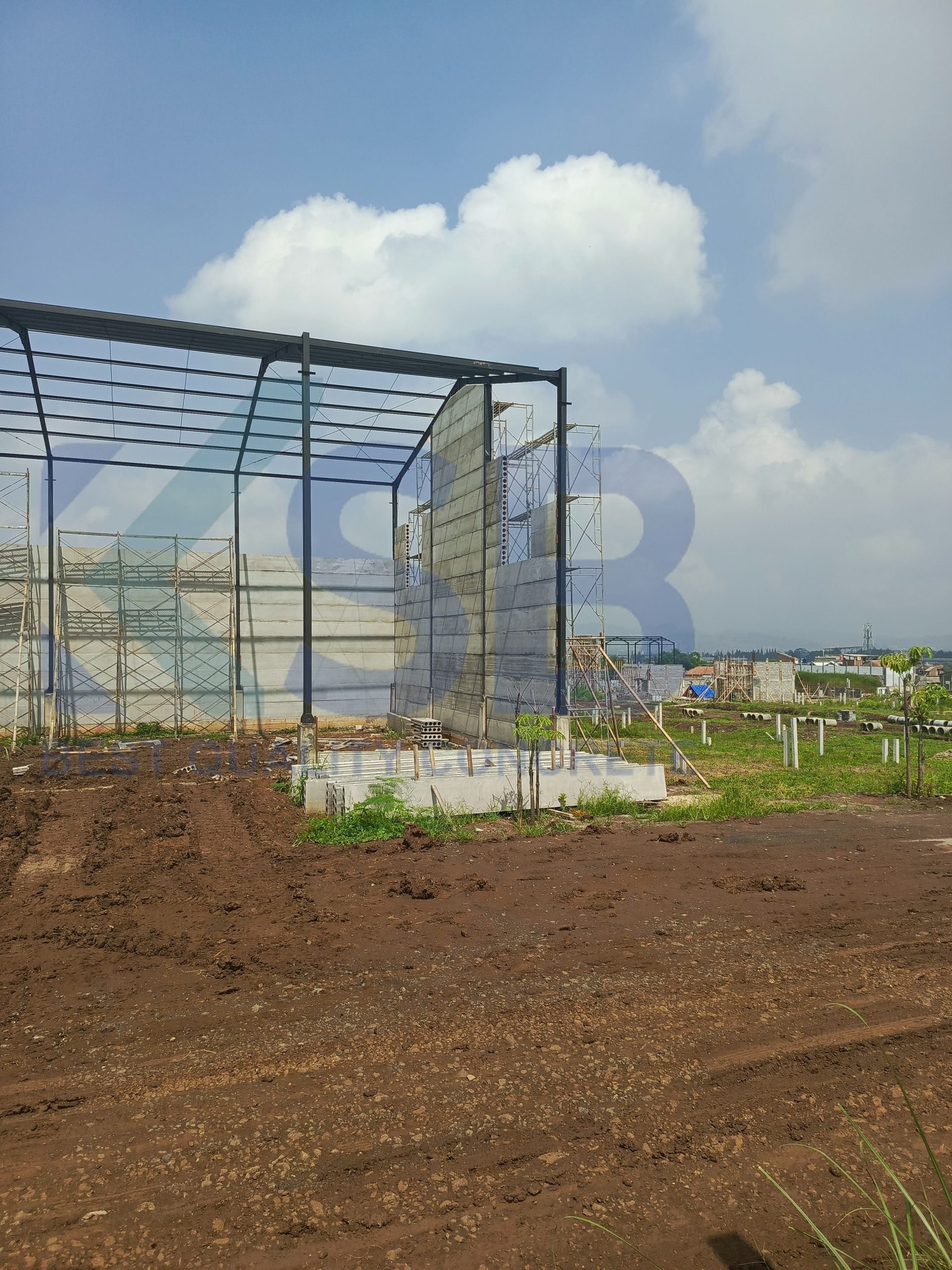 Pemasangan extruder hollow core wall